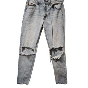 American Eagle Outfitters Blue Distressed Denim Jeans hi rise girlfriend